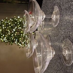 Vintage Princess Heritage House Crystal Clear Handblown Glass Coupe Set Of 4